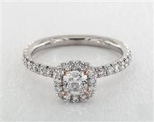 Halo French Pave with Rose Gold Prongs Engagement Ring in 14K White Gold 1.90mm Width Band (Setting Price) | James Allen