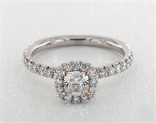 Halo French Pave with Rose Gold Prongs Engagement Ring in 18K White Gold 1.90mm Width Band (Setting Price) | James Allen