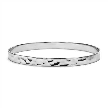 "Hammered Bangle in Sterling Silver"