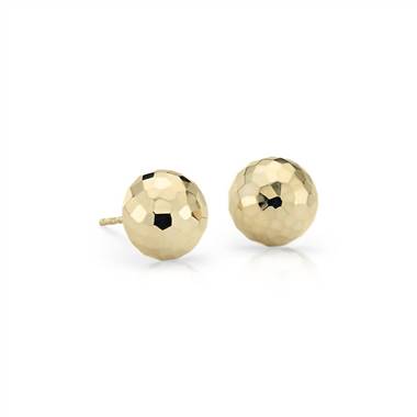 "Hammered Stud Earrings in 14k Yellow Gold (9.5mm)"