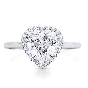 Heart Halo Engagement Setting Plain Band