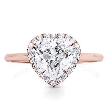 Heart Halo Engagement Setting Plain Band