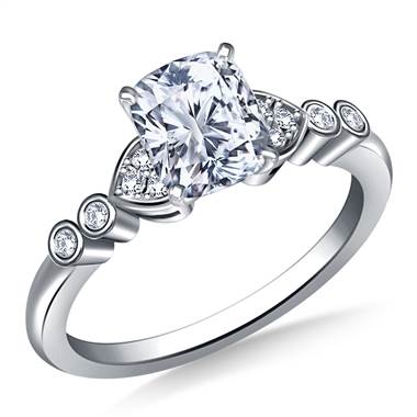 Heart Shaped Diamond Accent Engagement Ring in 14K White Gold (1/8 cttw.)