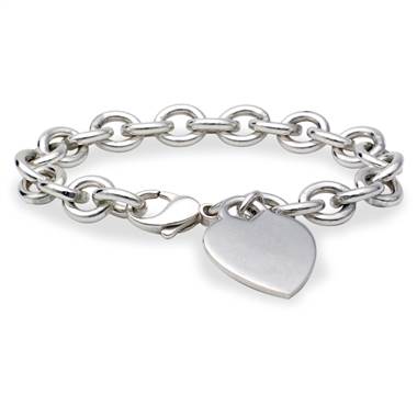 "Heart-Tag Bracelet in Sterling Silver"