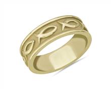 Ichthys Wedding Ring In 18k Yellow Gold (7mm) | Blue Nile