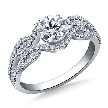Infinity Diamond Accent Engagement Ring in 14K White Gold