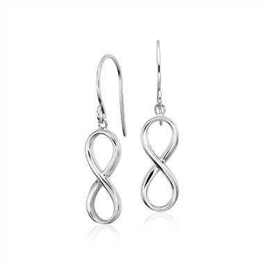 "Infinity Drop Earrings in Sterling Silver "