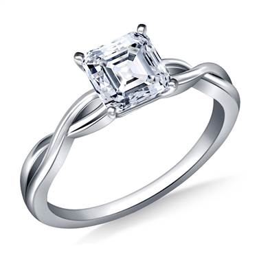Infinity Knot Solitaire Engagement Ring in 14K White Gold (3.0 mm)