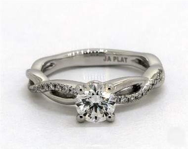 Infinity Solo Pave Engagement Ring in Platinum 3.00mm Width Band (Setting Price)