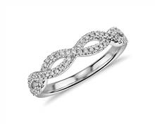 Infinity Twist Micropave Diamond Wedding Ring In 14k White Gold (1/5 ct. tw.) | Blue Nile
