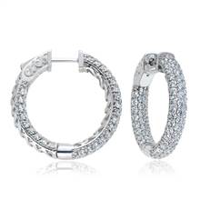 Inside Outside Diamond Hoop Earrings In 14K White Gold (4 1/2 cttw.) | B2C Jewels