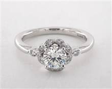 Interlocking Marquise-Halo Vintage Engagement Ring in 18K White Gold 2.00mm Width Band (Setting Price) | James Allen