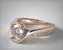 Intertwined Bypass Tension Pave Engagement Ring in 14K Rose Gold 4.30mm Width Band (Setting Price) | James Allen