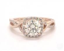 Interwoven Infinity Halo Engagement Ring in 14K Rose Gold 4.00mm Width Band (Setting Price) | James Allen