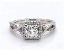 Interwoven Infinity Halo Engagement Ring in Platinum 4.00mm Width Band (Setting Price) | James Allen