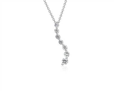 Journey Diamond Pendant Necklace In 18k White Gold (1 ct. tw.)