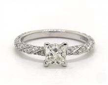 Kaleidoscope Twisted Pave Engagement Ring in Platinum 2.20mm Width Band (Setting Price) | James Allen