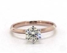 Knife Edge Six Prong Solitaire Engagement Ring in 14K Rose Gold 2.00mm Width Band (Setting Price) | James Allen