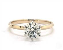 Knife Edge Six Prong Solitaire Engagement Ring in 18K Yellow Gold 2.00mm Width Band (Setting Price) | James Allen