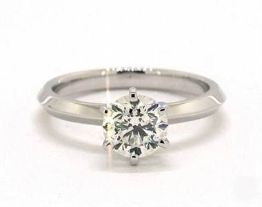 Knife Edge Six Prong Solitaire Engagement Ring in Platinum 2.00mm Width Band (Setting Price)