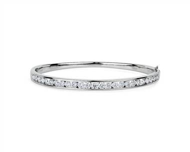 Lab Grown Diamond Channel-Set Bangle Bracelet In 14k White Gold (3 ct. tw.)