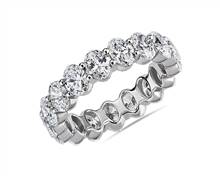 Lab Grown Diamond Oval Cut Eternity Ring In 14k White Gold (3 ct. tw.) | Blue Nile