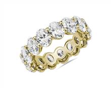 Lab Grown Diamond Oval Cut Eternity Ring In 14k Yellow Gold (6 ct. tw.) | Blue Nile