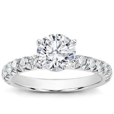 Large French Cut Diamond Engagement Setting