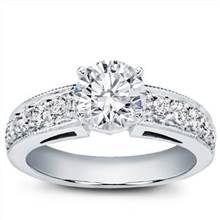Large Milgrain and Pave Engagement Setting | Adiamor