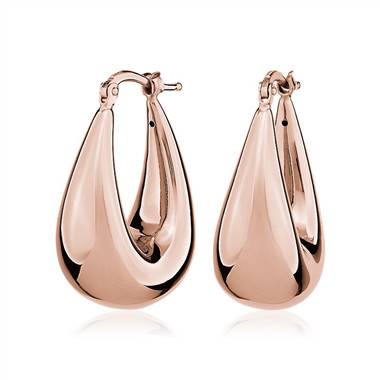 Large Oval Hoops in 14k Italian Rose Gold