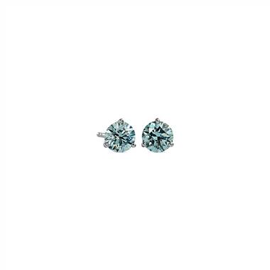 Lightbox 2-Carat Lab Grown Diamond Solitaire Stud Earrings in White/14K White Gold