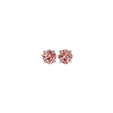 LIGHTBOX Lab-Grown Pink Diamond Cushion Solitaire Stud Earrings in 14k Rose Gold (1 1/2 ct. tw.)