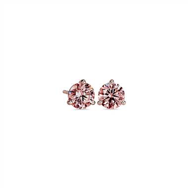 LIGHTBOX Lab-Grown Pink Diamond Round Solitaire Martini Stud Earrings in 14k Rose Gold (1 1/2 ct. tw.)