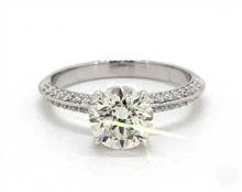 Lotus Flower Micro-Pave Engagement Ring in Platinum 4mm Width Band (Setting Price) | James Allen