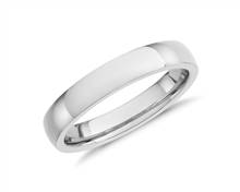 Low Dome Comfort Fit Wedding Ring In 18k White Gold (4mm) | Blue Nile