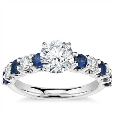 Luna Sapphire and Diamond Engagement Ring in Platinum (1/3 ct. tw.)