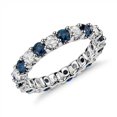 "Luna Sapphire and Diamond Eternity Ring in Platinum (1 ct. tw.)"