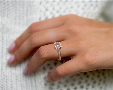 Majestic Basket & Tapered Pave Engagement Ring in 14K Rose Gold 4mm Width Band (Setting Price)