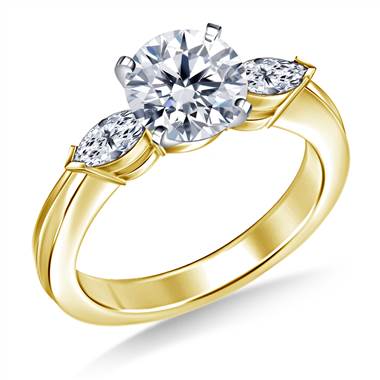 Marquise Diamond Ring in 14K Yellow Gold (1/2 cttw)