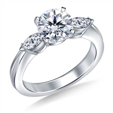 Marquise Diamond Ring in 18K White Gold (1/2 cttw)