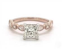 Marquise & Round Diamond Milrain Engagement Ring in 14K Rose Gold 4mm Width Band (Setting Price) | James Allen