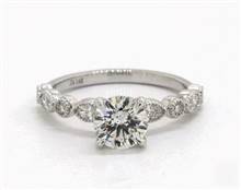 Marquise & Round Diamond Milrain Engagement Ring in 14K White Gold 4mm Width Band (Setting Price) | James Allen