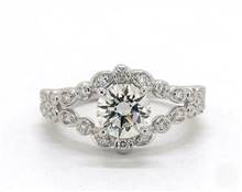 Marquise & Round Diamond Split-Shank Engagement Ring in Platinum 3.50mm Width Band (Setting Price) | James Allen