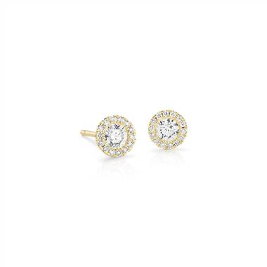 Martini Halo Diamond Earrings in 14k Yellow Gold (1/2 ct. tw.)