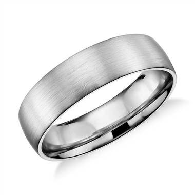 "Matte Classic Wedding Ring in 14k White Gold (6mm)"