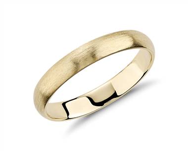 Matte Classic Wedding Ring In 14k Yellow Gold (3mm)