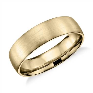 "Matte Classic Wedding Ring in 14k Yellow Gold (6mm)"