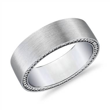 Matte Diamond Profile Wedding Ring in 14k White Gold (7 mm, 1/2 ct. tw.)