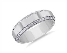 Men's Beveled Edge Diamond Band In 14k White Gold (6.5 mm, 5/8 ct. tw.) | Blue Nile