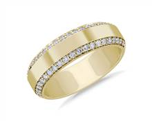 Men's Beveled Edge Diamond Band In 14k Yellow Gold (6.5 mm, 5/8 ct. tw.) | Blue Nile